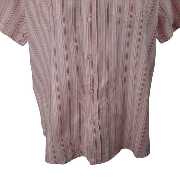 Zenformen Work  Office Business Casual Bitton Down Dress Shirt Pink Stripes XL - Picture 6 of 9